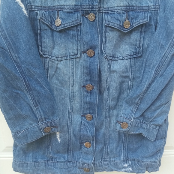 4/$15 Tinsel Jean Jacket Women's Small 3/4 Length Sleeve Fall Button Up Pockets - Picture 4 of 8